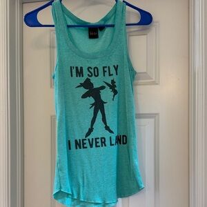 Teal Tank Top with Peter Pan Graphic